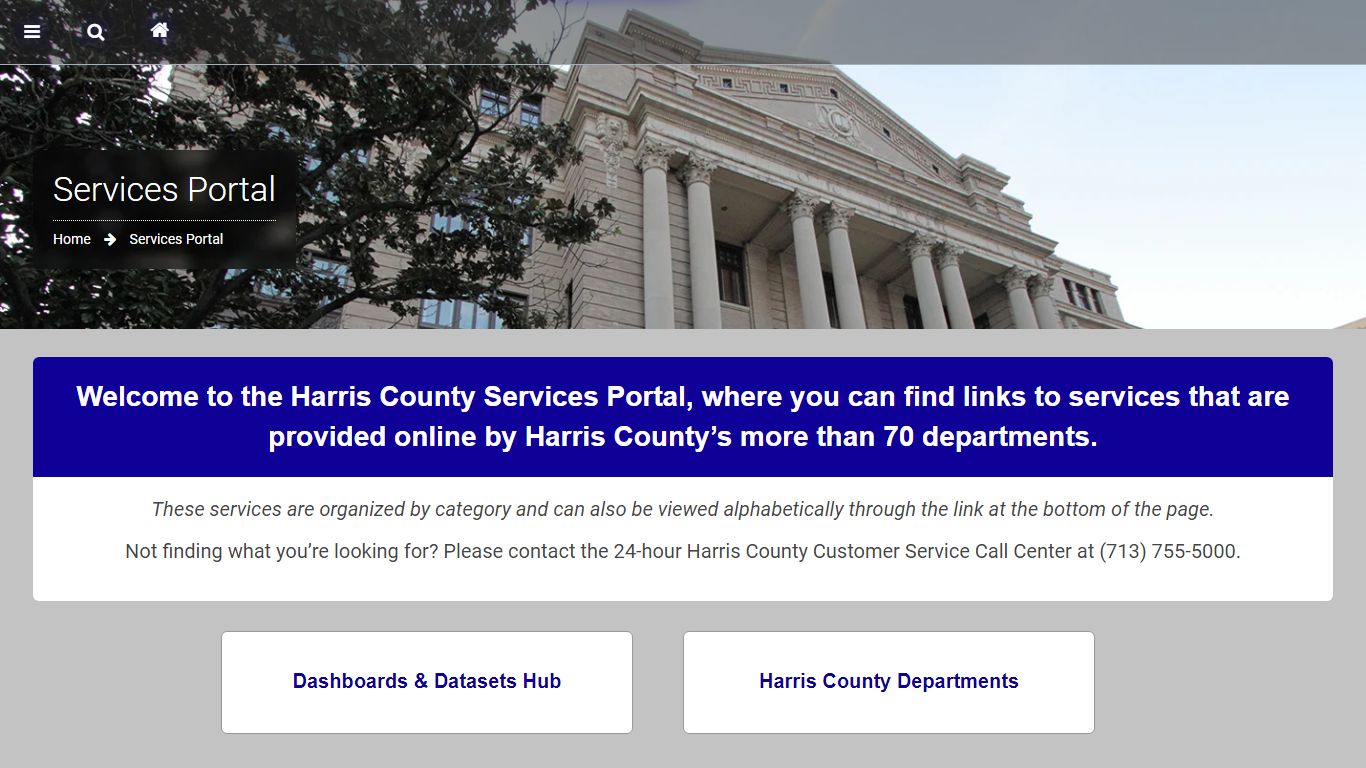 Harris County Texas > Services Portal
